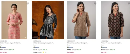 Image of Here Now Women's Kurtas upto 89% Discount