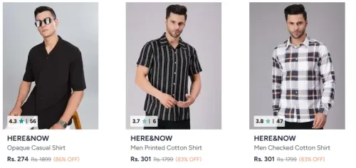 Image of HERE&NOW Here And Now Shirts at minimum 83% Discount