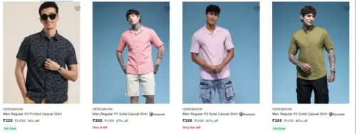 Image of HERE&NOW Men's Casual Shirts upto 74% discount 