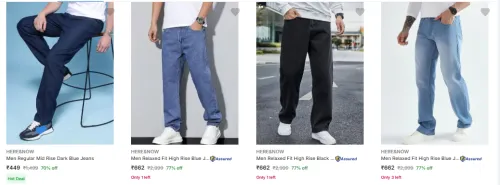 Image of HERE&NOW Men's Jeans upto 70% discount 