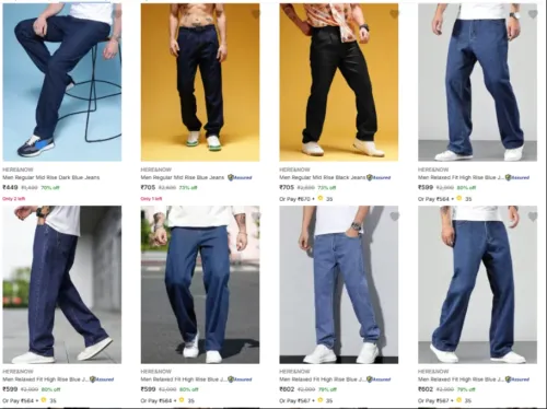 Image of HERE&NOW Men's jeans upto 70% discount 