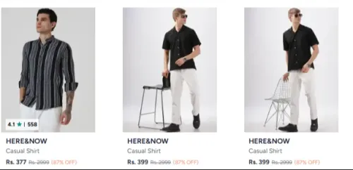 Image of Here & Now Men's Shirt at Minimum 87% Discount