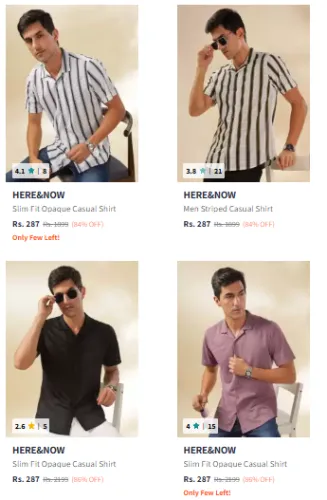 Image of HERE&NOW Men's shirts at minimum 84% Discount