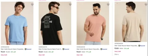 Image of HERe&NOW Men's Tshirts upto 70% discount 
