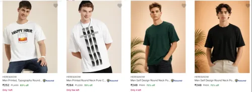 Image of Here & Now Men's T Shirts upto 83% Discount