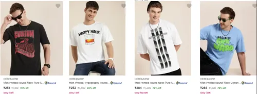 Image of Here & Now Men's T Shirts upto 83% Discount