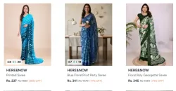 HERE&NOW Sarees at minimum 74% Discount