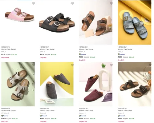 Image of HERE&NOW Womens flats upto 70% discount 