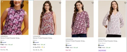 Image of HERE&NOW Women's kurti at minimum 70% Discount