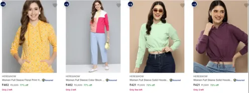 Image of HERE&NOW Women's Sweatshirts at minimum 73% Discount