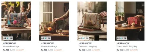 Image of HERE&NOW Women's handbags starting at minimum ₹159