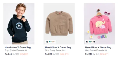 Image of Here&Now X Game Begins Here And Now X Game Begins Sweatshirts at minimum 81%