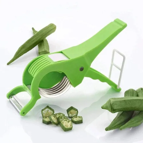 Image of Herimo Multipurpose 2 in 1 Veg Cutter | Plastic Vegetable Cutter | Slicer and Peeler with Smart Locking System Y Shaped 
