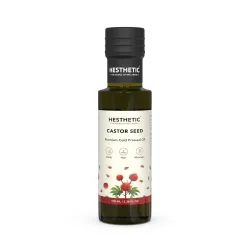 HESTHETIC Cold Pressed Castor Oil 100ml | Pure Castor Oil (Arandi Tel) | Natural Hair & Skin Care Oil | Scalp Massage & Beauty Use | Glass Bottle
