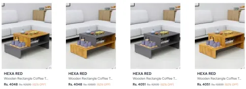 Image of Hexa Red Coffee Table - Flat 62% Off
