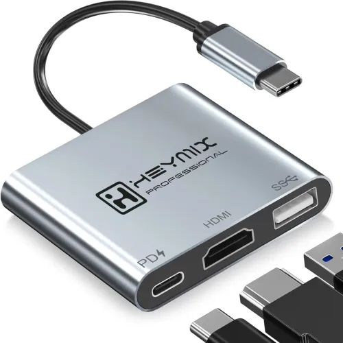 Image of HEYMIX 3-in-1 USB C Hub with 4K HDMI