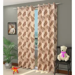 HFI Homefab India 1 Piece Candy Polyester Long Door Curtain - 9 feet, Brown