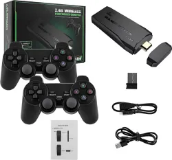 HG WORLD Retro Wireless Game Stick – 64GB, 25,000+ Games, TV Console (Black)
