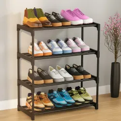 Hh For U Space Saving 4 Tier Shoe Rack Stand for Bedroom Closet Plastic Shoe