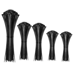 Hian Black Nylon Cable Tie Combo Pack