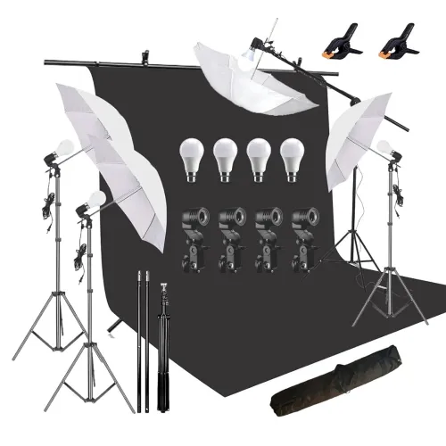 Image of HIFFIN Black Screen Backdrop 6x10ft + 9ft Stand Kit