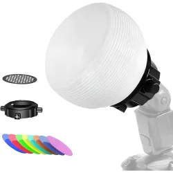HIFFIN D25 Professional Flash Accessories Kit Universally Compatible | Flash Diffuser | Bounce | Grid| Gel | Grip & Sphe
