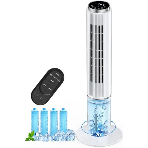 Image of HIFRESH 107cm Personal Tower Air Cooler with Remote & 4 Ice Packs