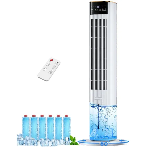 Image of HIFRESH 107CM Tower Fan for Room w /Cooling, Memory & Aroma Function, Remote & Touch, 4 Modes & 3 Speed,15H Timer, 4.2L 