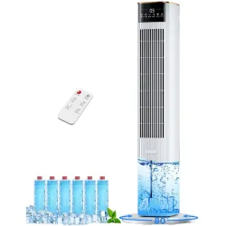 HIFRESH 107CM Tower Fan for Room w /Cooling, Memory & Aroma Function, Remote & Touch, 4 Modes & 3 Speed,15H Timer, 4.2L 