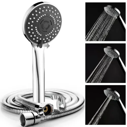 Image of Shower Head - Handheld Rainfall High Pressure and Flow with Removable Water Restrictor - Powerful/Detachable Hand Held C