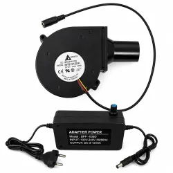 HIGH Speed DC 12V 2.94A BRUSHLESS Blower Fan KIT with Adjustable Power Adapter for BBQ, Diesel Furnace, Bhatti