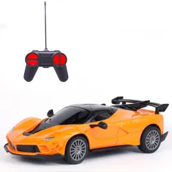 High-Speed RC Car for Kids | Rechargeable Lithium Battery | Type-C Charging | LED Headlights | Orange Remote Control Car