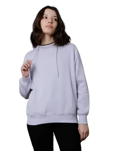 Image of HIGH STAR Women's Cotton Hooded Neck Sweatshirt
