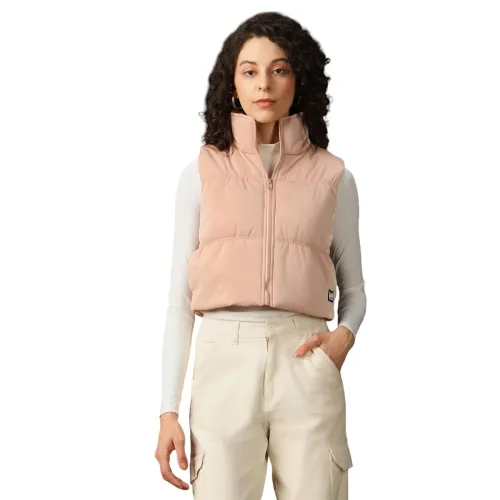 Image of High Star Women Solid Sleeveless Casual Jacket