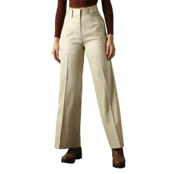 High Star Women High Rise Wide Leg Trousers