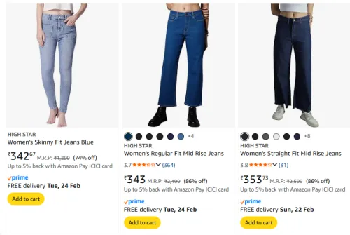 Image of HIGH STAR womens jeans upto 86% discount 