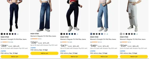 Image of High Star Women's Jeans upto 89% Discount
