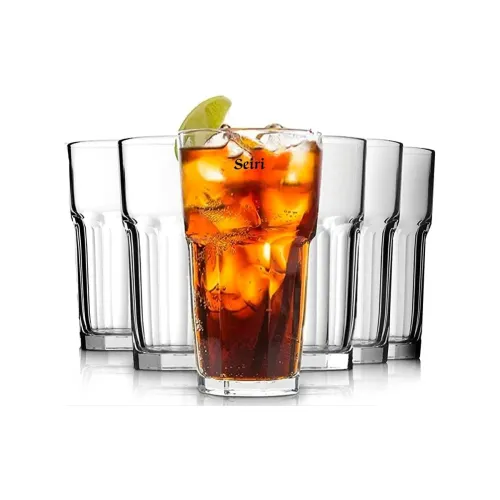 Image of Seiri® 300 ml Highball Drink and Water Glass Set of 6 – Durable Lead-Free Clear Tumblers for Juice, Cocktail