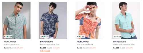Image of HIGHLANDER Animal Print Shirt for Men Starting At @₹202