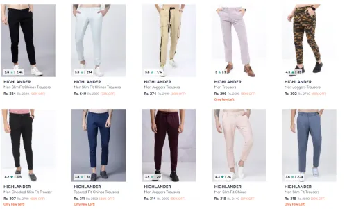 Image of Highlander Brand Men's Trouser Starting at ₹234