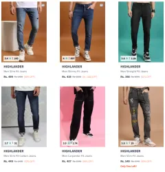 HIGHLANDER Brand Mens Jeans @ Minimum 80% Discount