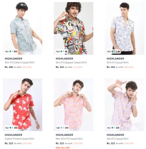 Image of Highlander Brand Men's Shirt @ Up to 83% Discount | Start ₹288