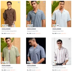 HIGHLANDER Brand Mens Shirts @ Minimum 80% Discount