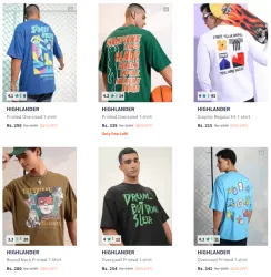 HIGHLANDER Brand Mens T-shirts @ Minimum 80% Discount