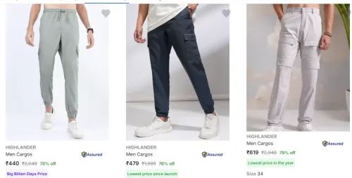Image of Highlander Men Cargo Minimum 70% Discount 