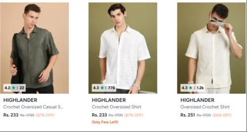 Image of Highlander Men Clothes Minimum 80% Discount
