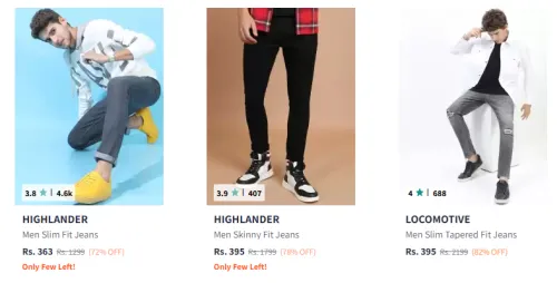 Image of Highlander Men Fashion Jeans Minimum 70% Discount
