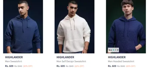 Image of Highlander Men Hoodies & Sweater Minimimum 80% Discount