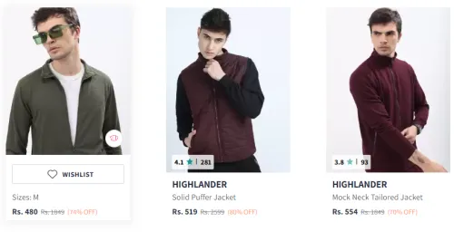 Image of Highlander men Jacket Minimum 70% Discount