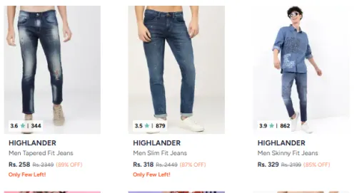 Image of Highlander Men Jeans up to 80% Discount